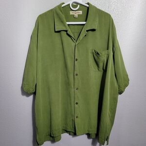 Tommy Bahama Green 100% Silk Shirt